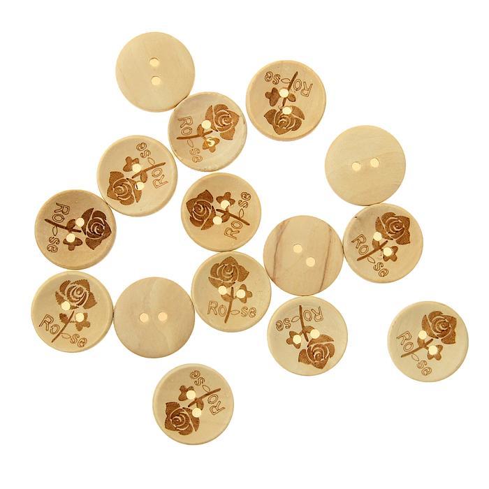 Набор пуговиц декоративных &quot;Роза&quot; 15 шт — PalitraMastera