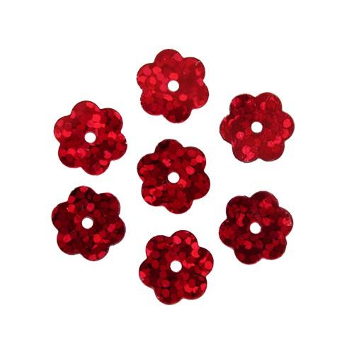 Пайетки &quot;цветочки&quot; 10мм, &quot;Астра&quot; 10г (50103 красный голограмма) — PalitraMastera