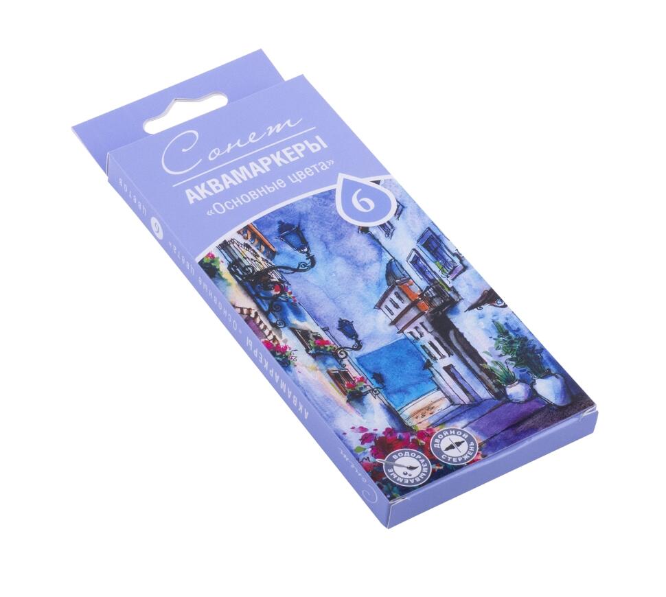 Сонет Набор аквамаркеров "Основные цвета", 6 цветов фото 1 — PalitraMastera