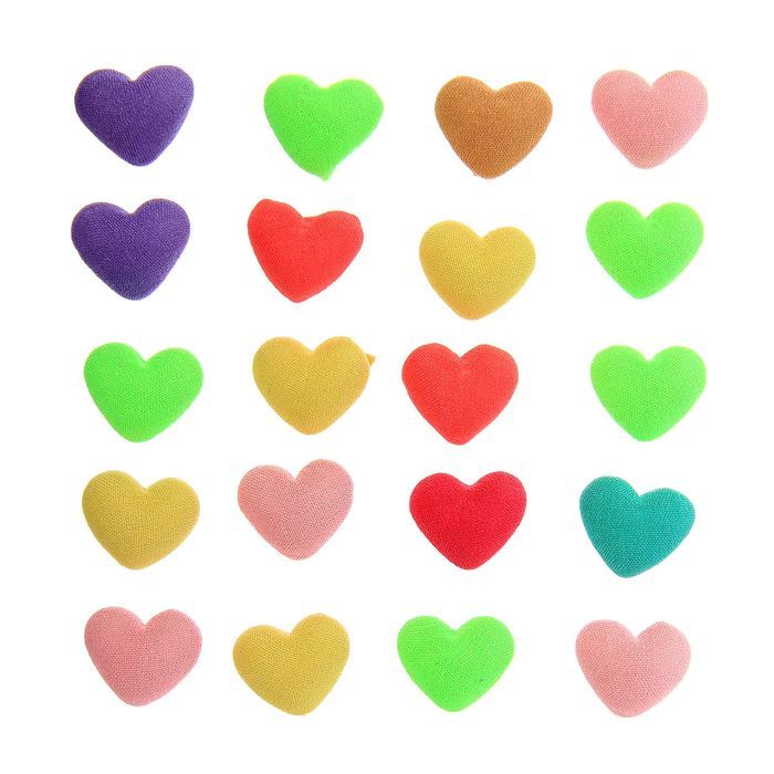 Декор для творчества &quot;Сердечко однотонное&quot; (набор 20 шт) 1,7 см 1221241 — PalitraMastera