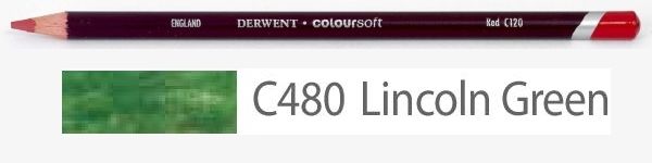 Цветной карандаш Coloursoft, мягкий, С480 зеленый линкольн, круглый корпус 8 мм, грифель - 4 мм. фото 1 &mdash; PalitraMastera