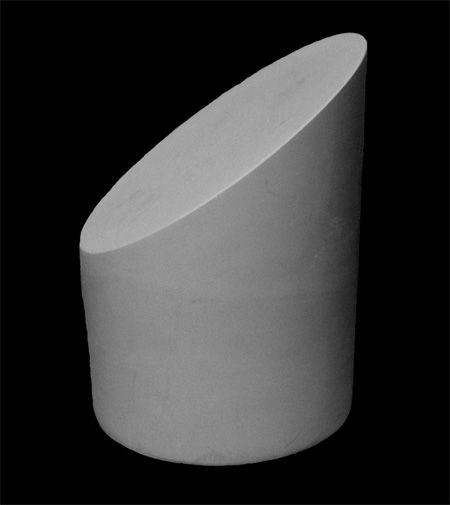 Цилиндр усечённый (скошенный), гипс (арт.30-314) фото 1 — PalitraMastera