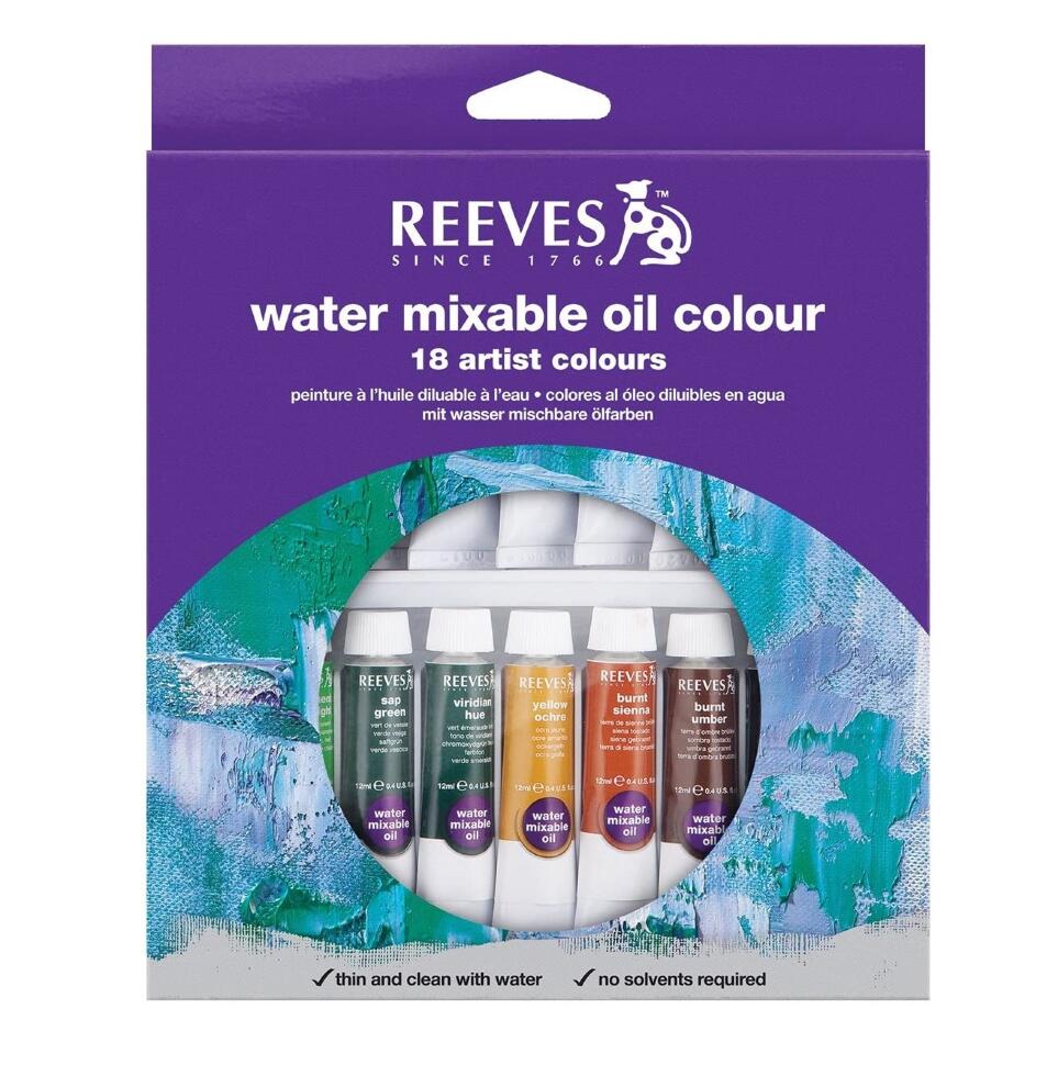 Набор водорастворимых масляных красок в тюбиках, 18 х 10 мл, в картонной коробке с европодвесом--- фото 1 &mdash; PalitraMastera