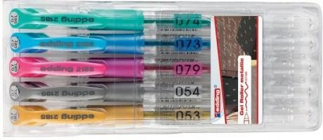 Набор гелевых ручек (роллеров) 0,7мм/5 цветов металлик/53,54,73,74,79/ фото 1 &mdash; PalitraMastera