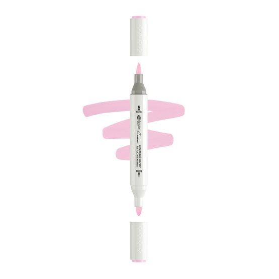 Маркер акриловый двусторонний &quot;Сонет&quot;, перо кисть/пуля, розовый светлый — PalitraMastera