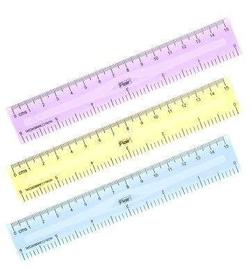 Линейка 15 см FLAIR , прозрачный пластик, европодвес — PalitraMastera