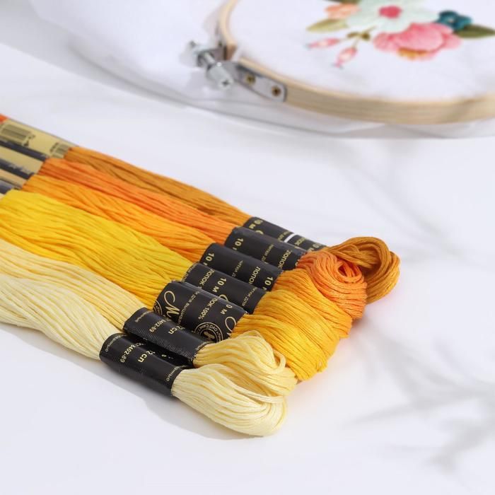 Набор ниток мулине «Цветик-Семицветик», 10 ± 1 м, 7 шт, цвет жёлтый спектр фото 1 — PalitraMastera