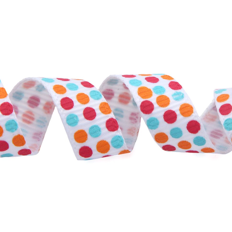 Лента декоративная для творчества 'Точки 1' 10мм*1м, репс фото 1 — PalitraMastera