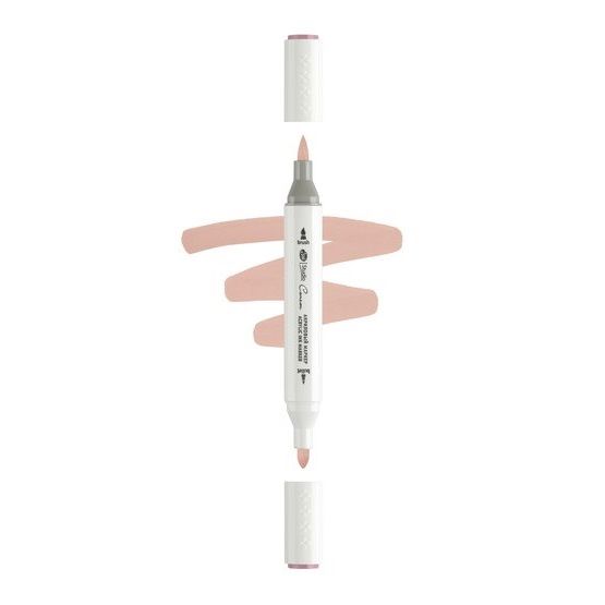 Маркер акриловый двусторонний &quot;Сонет&quot;, перо кисть/пуля, розовый античный — PalitraMastera