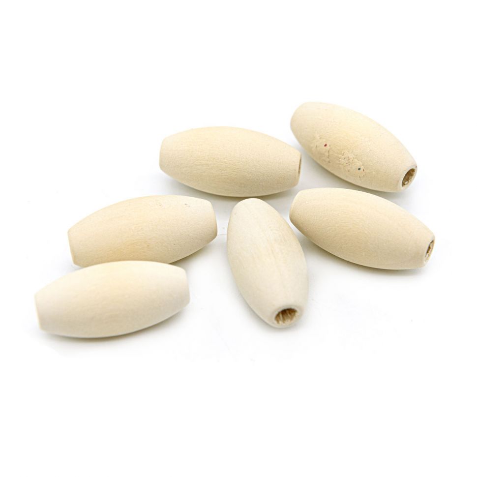 Бусины деревянные неокрашенные овальные 30*15мм,6шт фото 1 &mdash; PalitraMastera