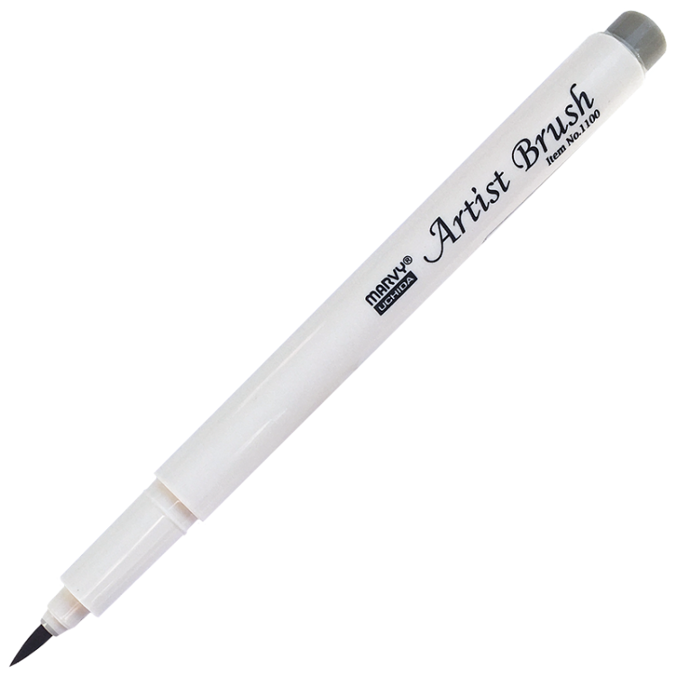 Маркер-кисть, акварельные чернила на водной основе Oyster Grey MAR1100/38 /Marvy — PalitraMastera