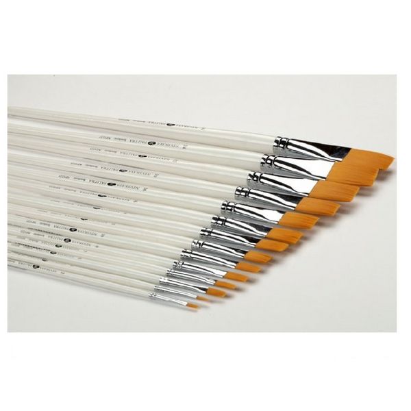 Невская Палитра Кисть синтетика плоская, длинная ручка №06 (6 мм) — PalitraMastera