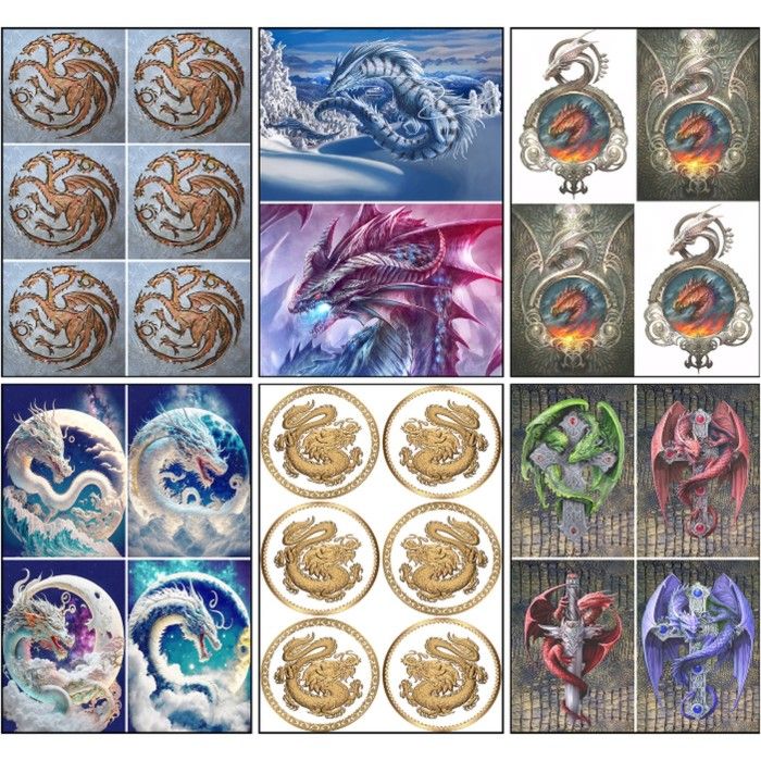 Декупажная карта 1шт. «Драконы» А4, 45 г/м2 9895939 — PalitraMastera