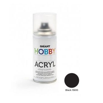 Черный акрил в аэрозоли  Ghiant Hobby 150мл фото 1 &mdash; PalitraMastera