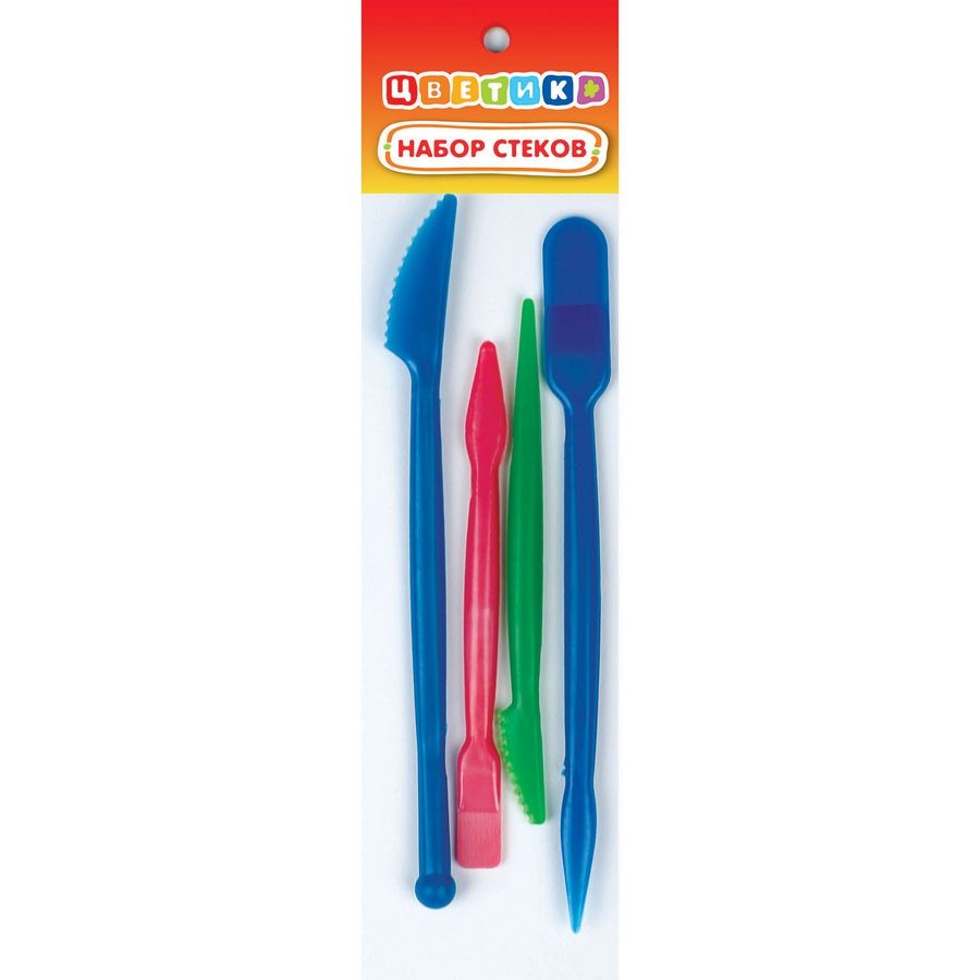 Набор стеков для лепки "Цветик", 4 штуки, с европодвесом фото 1 — PalitraMastera