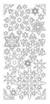 Контурные наклейки "Морозные снежинки", лист 10x24,5 см, цвет белый фото 1 &mdash; PalitraMastera