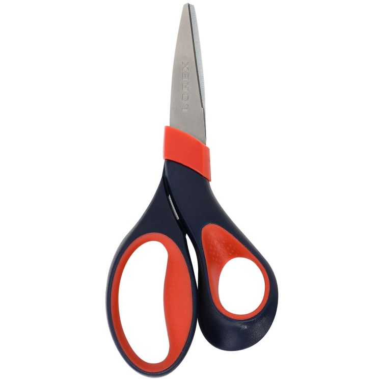 Ножницы LOREX COMFORT-GRIP INSPIRATION 155 мм черно-красн. эргоном. ручки пластиковые с резин. вставками — PalitraMastera
