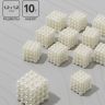 Бусины пластиковые «Кубик», 1.2х1.2х1.2 см, набор 10 г, цвет белый фото 1 &mdash; PalitraMastera