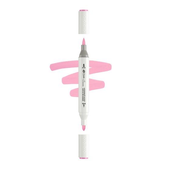 Маркер акриловый двусторонний &quot;Сонет&quot;, перо кисть/пуля, розовый — PalitraMastera