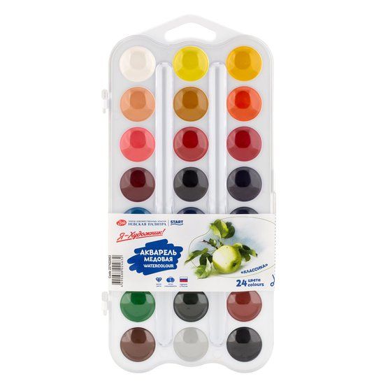 "Я - Художник!" набор акварели 24 цв. пластик белый фото 1 &mdash; PalitraMastera