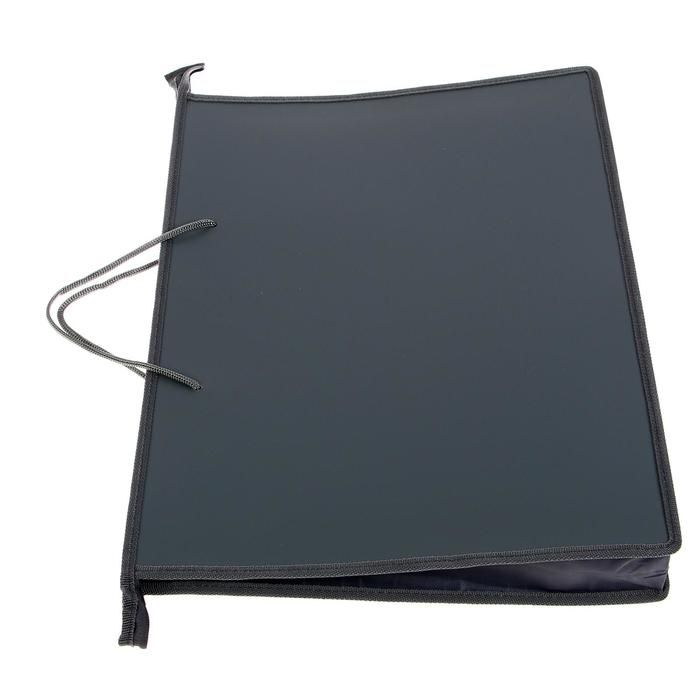 Папка А2 с ручками, 640 х 470мм, пластик, молния сверху, ПМ-А2-35, серая — PalitraMastera