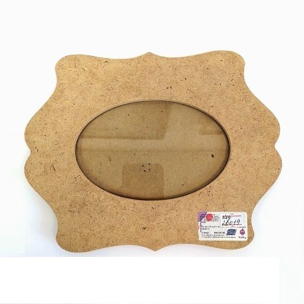 Рамка для фото из МДФ №2 10х15 см, размер 18х23 см "Фигурные скобки, овальный вырез" — PalitraMastera