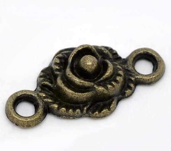 Коннектор "Роза" 18x9mm (под античную бронзу) фото 1 — PalitraMastera