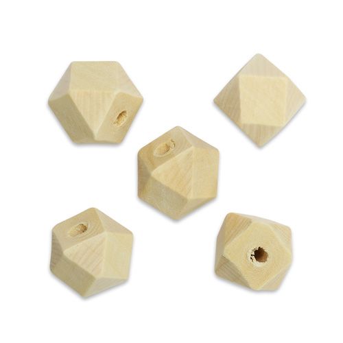 Бусины деревянные неокрашенные многогранник 14*14 мм, 5шт фото 1 &mdash; PalitraMastera