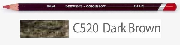 Цветной карандаш Coloursoft, мягкий, С520 коричневый темный, круглый корпус 8 мм, грифель - 4 мм. — PalitraMastera