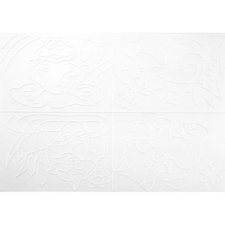 Доска для лепки №3 с рельефным трафаретом, 4 рисунка, ф.А4 ,ЛУЧ — PalitraMastera