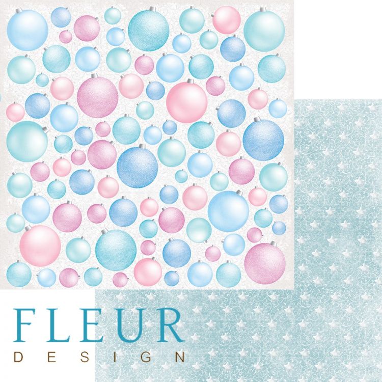 Лист бумаги для скрапбукинга &quot;Елочные игрушки&quot;, коллекция &quot;Новогодняя сказка&quot;, 30х30, плотность 190 гр, 10 листов в упаковке, FD1004610 — PalitraMastera