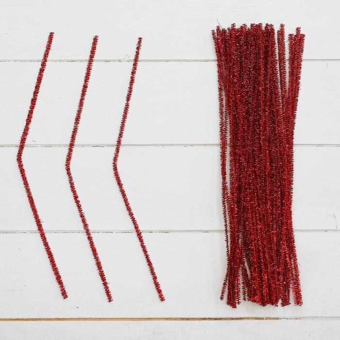 Проволока с ворсом для поделок &quot;Блеск&quot;, набор 50 шт, размер 1 шт: 30х0,6 см, цвет красный — PalitraMastera