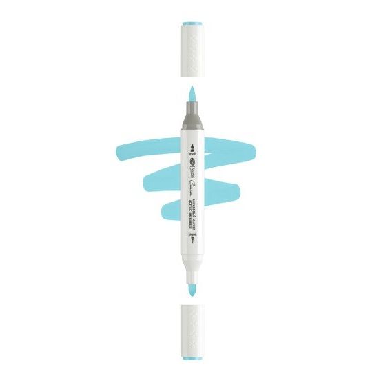 Маркер акриловый двусторонний "Сонет", перо кисть/пуля, небесно-голубой фото 1 — PalitraMastera