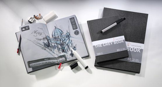 Hahnemuhle Блокнот для набросков "Grey Book", 120 г/м2, А5, 40 л, светло-серый, жесткая обложка фото 1 — PalitraMastera