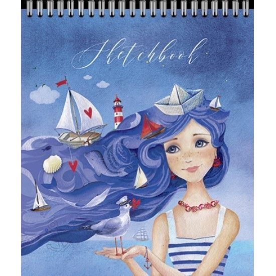 Скетчбук 40 л. АМОРЕ А5 тв. картон, твин-лак, греб. офс. 120 г/м2 фото 1 &mdash; PalitraMastera