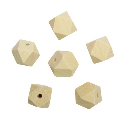 Бусины деревянные неокрашенные многогранник 12*12 мм, 6шт фото 1 &mdash; PalitraMastera