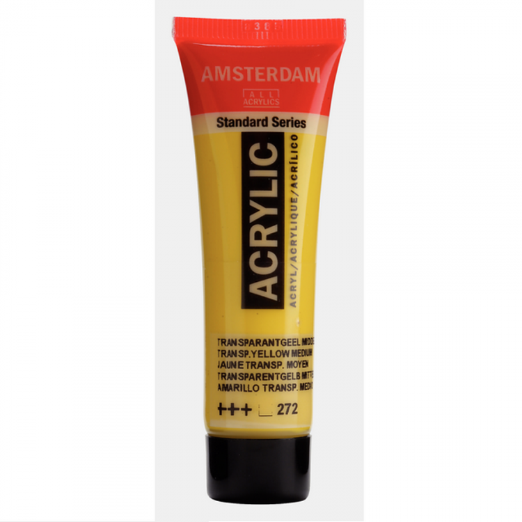 Краска акриловая Amsterdam туба 20мл №272 Жёлтый средний прозрачный — PalitraMastera