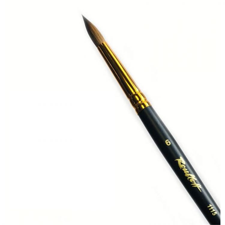 Колонок № 6 кр. кор.черная ручка/Roubloff /1115 — PalitraMastera