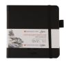 Скетчбук для набросков "Ладога", черный, жесткая обложка с резинкой, 140 г/м2, 12х12 см, 80 листов, цвет бумаги слоновая кость фото 1 &mdash; PalitraMastera