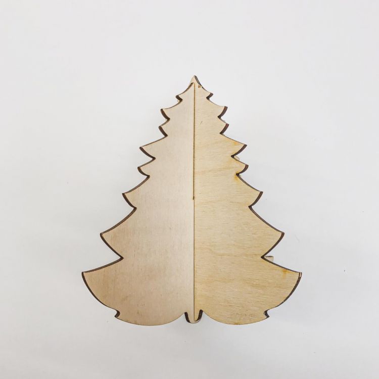 Елочка мохнатая объемная 145*140мм, фанера 3мм — PalitraMastera