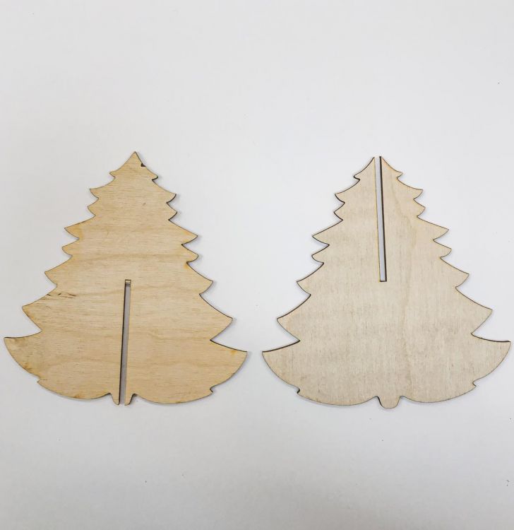 Елочка мохнатая объемная 145*140мм, фанера 3мм — PalitraMastera