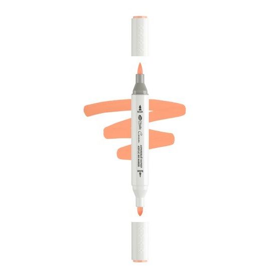Маркер акриловый двусторонний &quot;Сонет&quot;, перо кисть/пуля, лососевый — PalitraMastera
