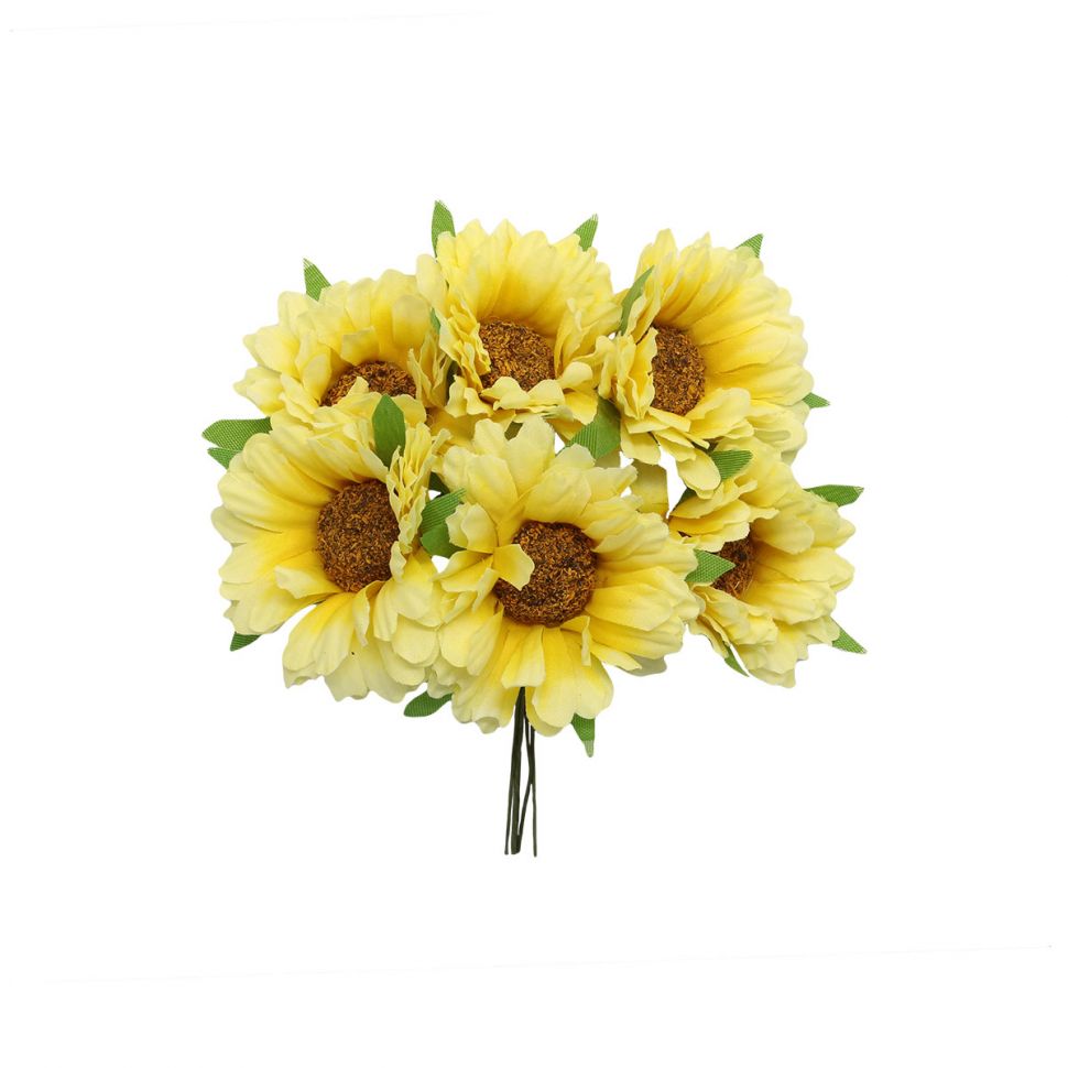 AR567 Букетик декоративный 6см, 6шт/упак (желтый) фото 1 — PalitraMastera