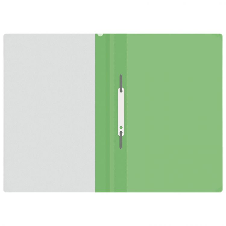 Папка-скоросшиватель пластик. OfficeSpace, А4, 120мкм, зеленая с прозр. верхом Fms16-3_11691 — PalitraMastera