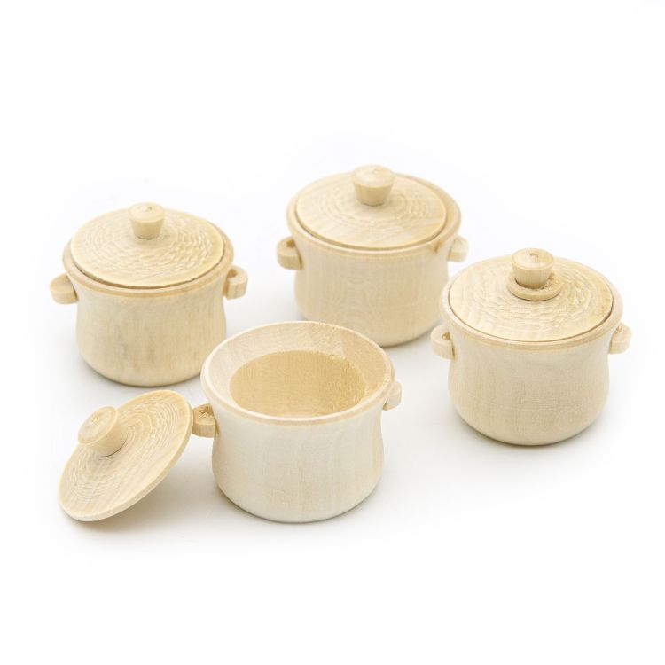 Деревянная заготовка Кастрюля мини, 1шт., h3,3*3,7*3,5см — PalitraMastera