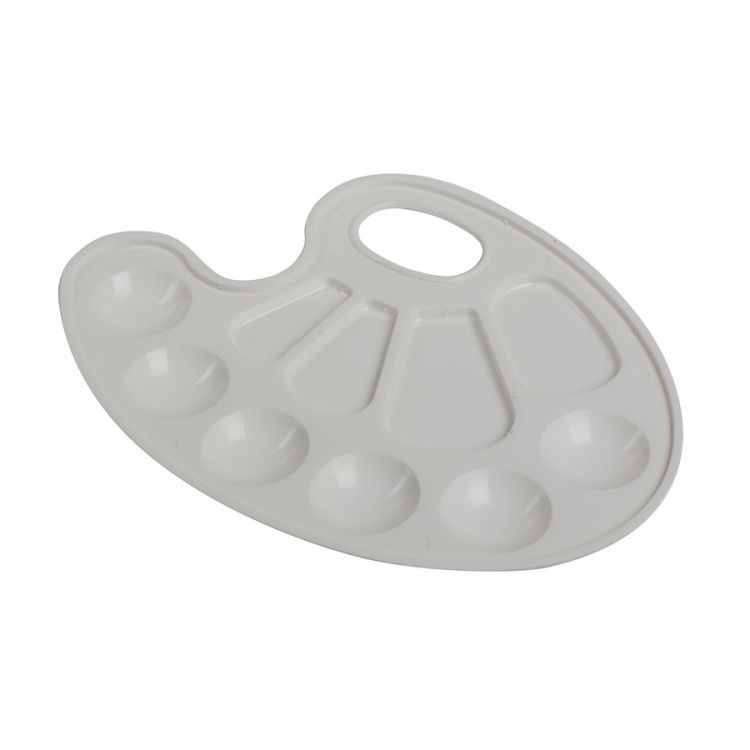 Палитра пласт.овал. &quot;Цветик&quot; 10 ячеек (15,5х21 см) — PalitraMastera