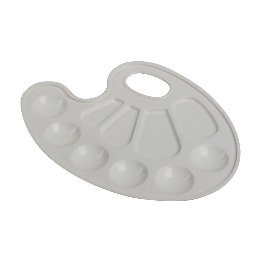 Палитра пласт.овал. "Цветик" 10 ячеек (15,5х21 см) фото 1 — PalitraMastera