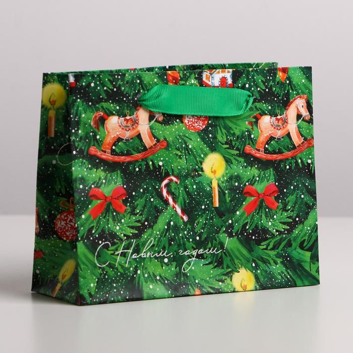 Пакет ламинированный горизонтальный «Ёлочка нарядная», S 15 * 12 * 5.5 см  4843465 — PalitraMastera