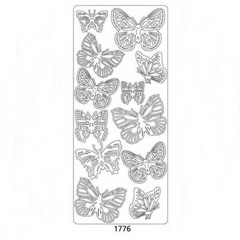 Наклейки "Бабочки" / Серебро фото 1 &mdash; PalitraMastera