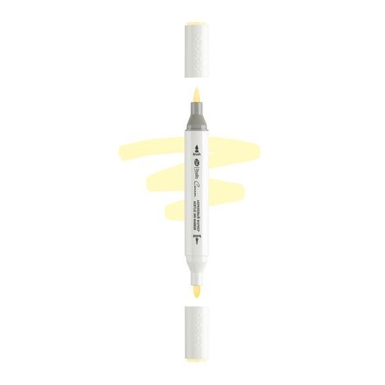 Маркер акриловый двусторонний "Сонет", перо кисть/пуля, лимонный светлый &mdash; PalitraMastera